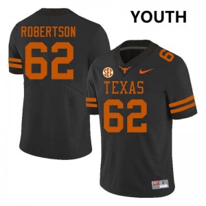#62 Connor Robertson University of Texas Black Youth Jersey Official Football