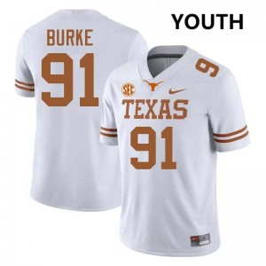 #91 Ethan Burke UT White Youth Jersey University Football