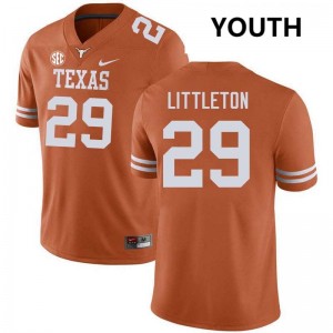#29 Graceson Littleton UT Texas Orange Youth Jersey 2025 Football