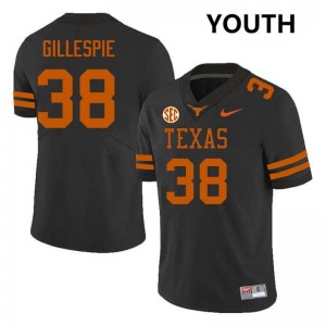 #38 Graham Gillespie Texas Black Youth Jersey 2025-26 Football