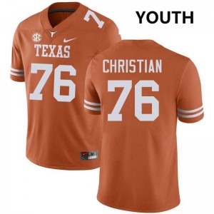 #76 Jackson Christian UT Texas Orange Youth Jersey University Football