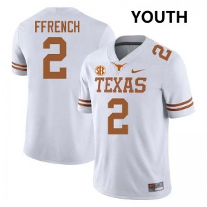 #2 Jaime Ffrench Texas White Youth Jersey Player Football
