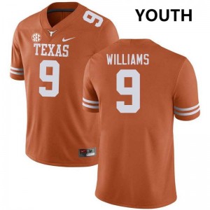 #9 Jonah Williams Texas Texas Orange Youth Jersey 2025 Football