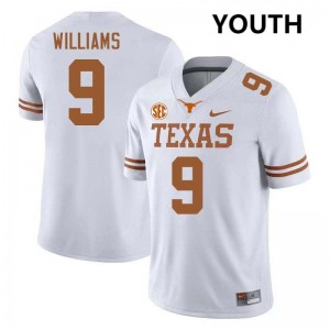 #9 Jonah Williams UT White Youth Jersey 2025-26 Football