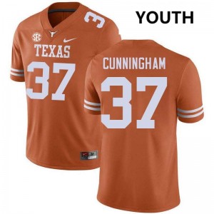 #37 Jonathan Cunningham UT Texas Orange Youth Jersey Limited Football