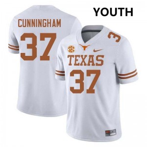 #37 Jonathan Cunningham UT White Youth Jersey NCAA Football