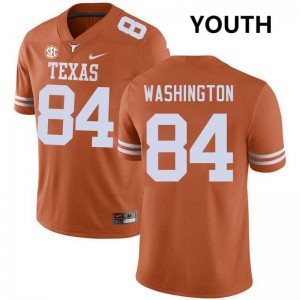 #84 Jordan Washington Longhorns Texas Orange Youth Jersey Official Football