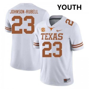 #23 Jordon Johnson-Rubell UT White Youth Jersey Player Football
