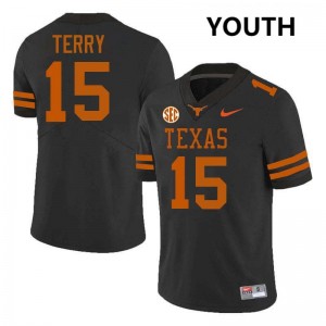 #15 Justus Terry Texas Black Youth Jersey NCAA Football