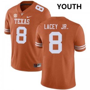 #8 Karle Lacey Jr. Texas Longhorns Texas Orange Youth Jersey Game Football