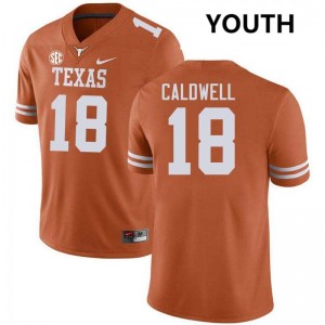 #18 Matthew Caldwell UT Texas Orange Youth Jersey 2025-26 Football