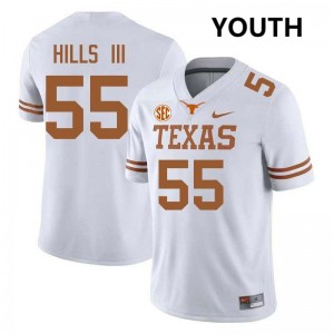 #55 Melvin Hills III UT White Youth Jersey High School Football