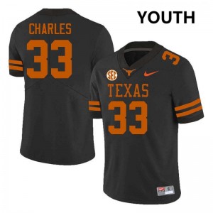 #33 Myron Charles Lone Star State Reps Black Youth Jersey NCAA Football