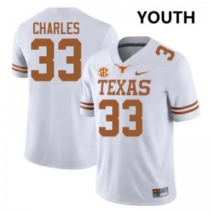 #33 Myron Charles Lone Star State Reps White Youth Jersey Replica Football