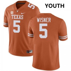 #5 Quintrevion Wisner UT Texas Orange Youth Jersey Game Football