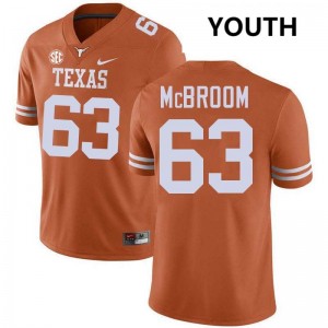 #63 Rick McBroom Burnt Orange Texas Orange Youth Jersey 2025-26 Football