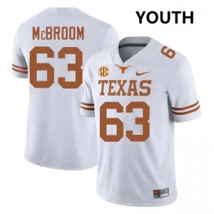 #63 Rick McBroom UT White Youth Jersey Game Football