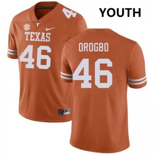 #46 Smith Orogbo UT Texas Orange Youth Jersey NCAA Football
