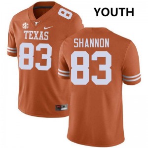 #83 Spencer Shannon University of Texas Texas Orange Youth Jersey High School Football