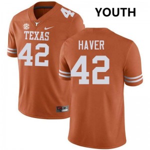 #42 Tate Haver Lone Star State Reps Texas Orange Youth Jersey Stitched Football