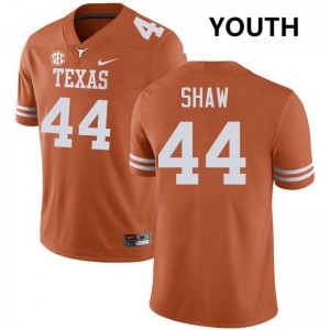 #44 Travis Shaw University of Texas Texas Orange Youth Jersey Player Football