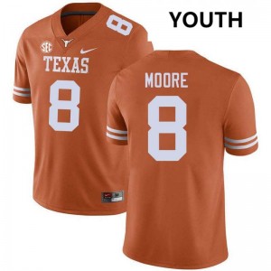 #8 Trey Moore UT Austin Texas Orange Youth Jersey Limited Football
