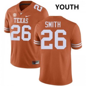 #26 Ty'Anthony Smith UT Texas Orange Youth Jersey Embroidery Football