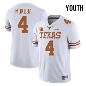 #4 Andrew Mukuba Texas White Youth Jersey Embroidery SEC Conference
