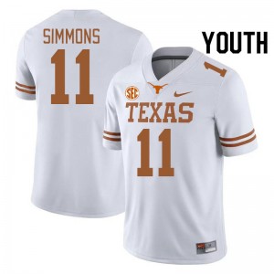#11 Colin Simmons UT White Youth Jersey 2025 SEC Conference
