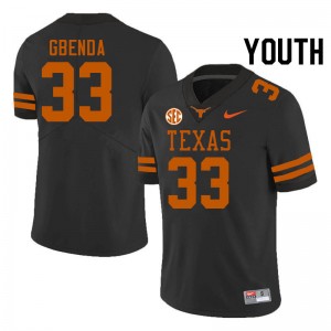 #33 David Gbenda UT Black Youth Jersey NCAA SEC Conference