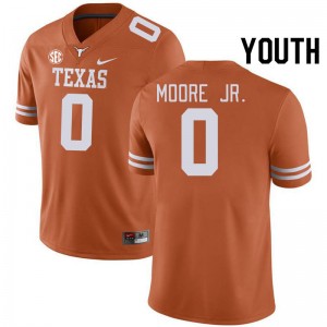 #0 DeAndre Moore Jr. University of Texas Texas Orange Youth Jersey Embroidery SEC Conference