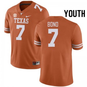 #7 Isaiah Bond Texas Longhorns Texas Orange Youth Jersey 2025-26 SEC Conference