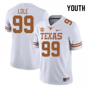 #99 Jermayne Lole University of Texas White Youth Jersey 2025 SEC Conference