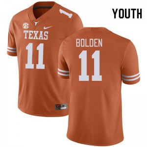 #11 Silas Bolden The Horns Texas Orange Youth Jersey 2025-26 SEC Conference